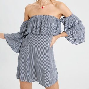 American Eagle Off the Shoulder Gingham Dress